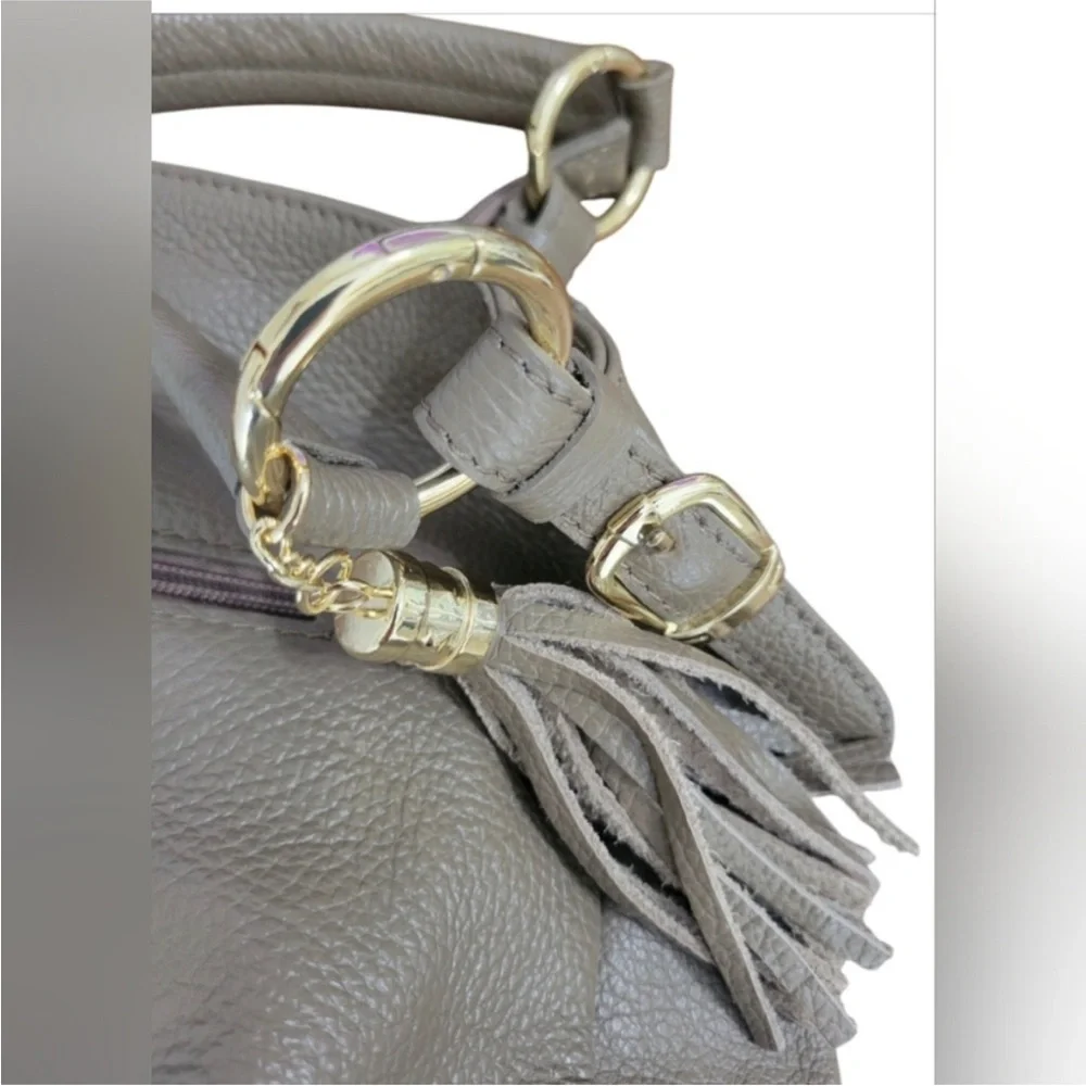 Borse In pelle Elegant Taupe Leather Hobo Bag